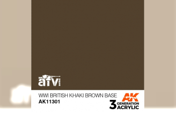 Краска акриловая WWI BRITISH KHAKI BROWN BASE – AFV (Британский хаки времен Первой мировой войны) 17 мл