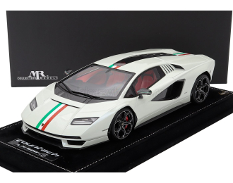 LAMBORGHINI Countach Lpi 800-4 Italian Livery (2021) - Con Vetrina - With Showcase, White Italian Flag