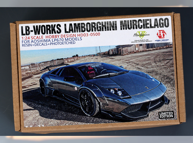 1/24 LB-Works Lamborghini Murcielago For Aoshima LP670 Models (Resin+PE+Decals+Metal Logo+)