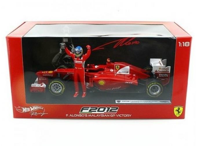 FERRARI F1 F2012 N 5 WINNER GP MALAYSIA 2012 FERNANDO ALONSO + FIGURES, red