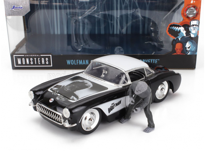 CHEVROLET Corvette With Wolfman Figure (1957), Black White