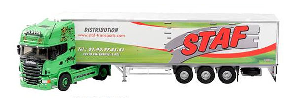 SCANIA SERIE R TOPLINE с полуприцепом-рефрижератором 'STAF TRANSPORT', green