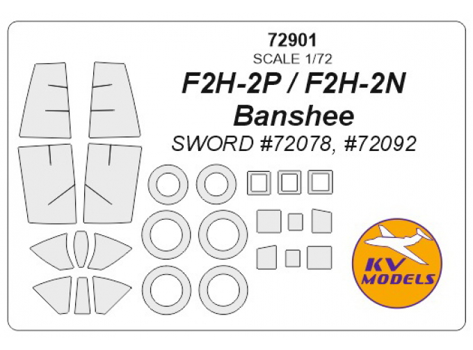 Маска окрасочная для F2H-2P / F2H-2N Banshee + маски на диски и колеса