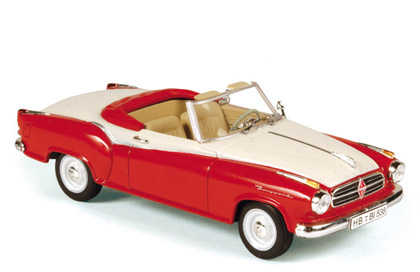 BORGWARD Isabella cabriolet (1958), rouge et blanc