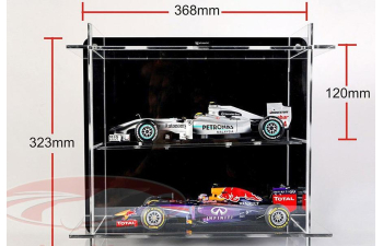 Акриловая витрина для 2 моделей автомобилей, черный