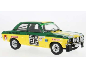 OPEL Ascona A #26 RAC Rally Walter Röhrl Johen Berger (1975), yellow/green