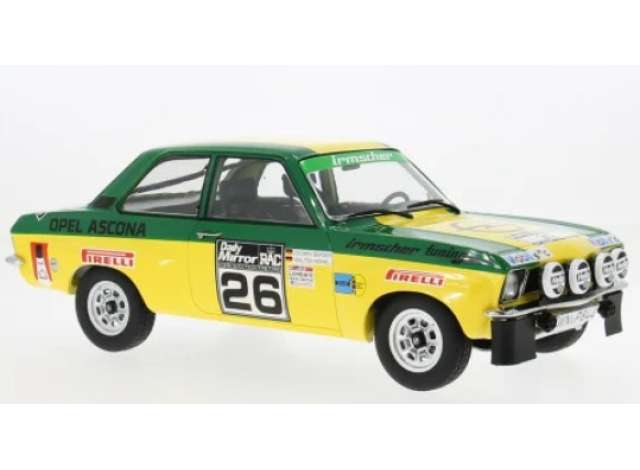 OPEL Ascona A #26 RAC Rally Walter Röhrl Johen Berger (1975), yellow/green
