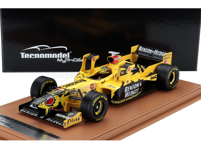 JORDAN F1 198 Honda Mf-301 Hc №10 With Tower Wings Imola Gp (with Pilot Figure) (1998) Ralph Schumacher, Yellow Black