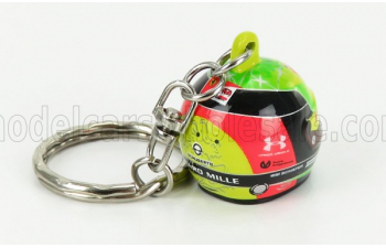 SCHUBERTH HELMET F2 Portachiavi Casco - Keyring Helmet Dallara Team Prema Racing N20 Season Mick Schumacher (2020) F2 World Champion, Yellow Green Red Black