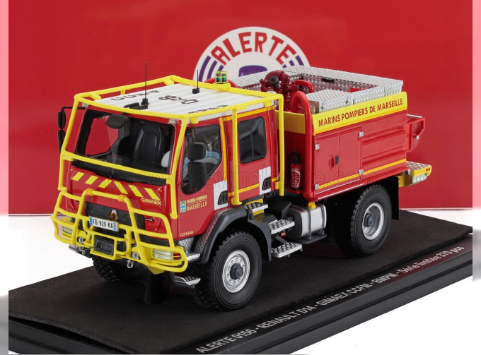 RENAULT D14 4x4 Tanker Truck Gimaex Ccfm Bmpm Marins Sapeurs Pompiers De Marseille (2013), Red White Yellow