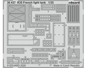 Набор фототравления R35 французский легкий танк