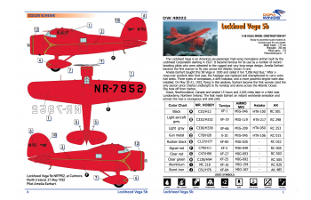 Сборная модель легкий транспортный самолет Lockheed Vega 5b "Рекордные полеты"