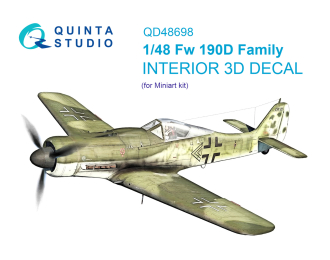 3D Декаль интерьера кабины для семейства Fw 190D (Miniart)