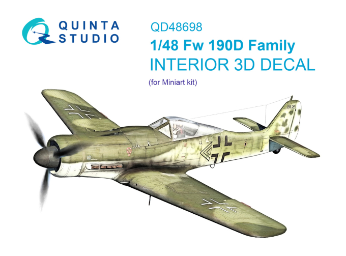 3D Декаль интерьера кабины для семейства Fw 190D (Miniart)