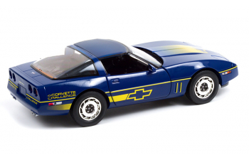 CHEVROLET Corvette C4 Challenge Race Car 1988 Dark Blue with Yellow Stripes