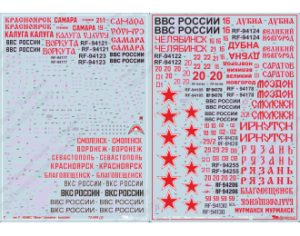 Декаль для сборной модели "Туполев Ту-95МС"