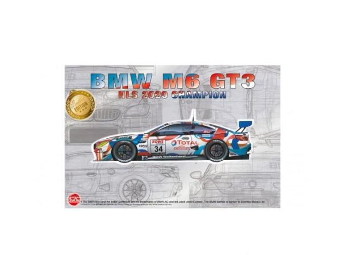 Сборная модель BMW M6 Gt3 2020 Nls Winner Car Model Kit
