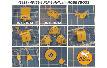 Маска окрасочная F6F-3 / F6F-3N Hellcat / Hellcat Mk.I (HOBBYBOSS #80338, #80340, #80359, #80360) + маски на диски и колеса