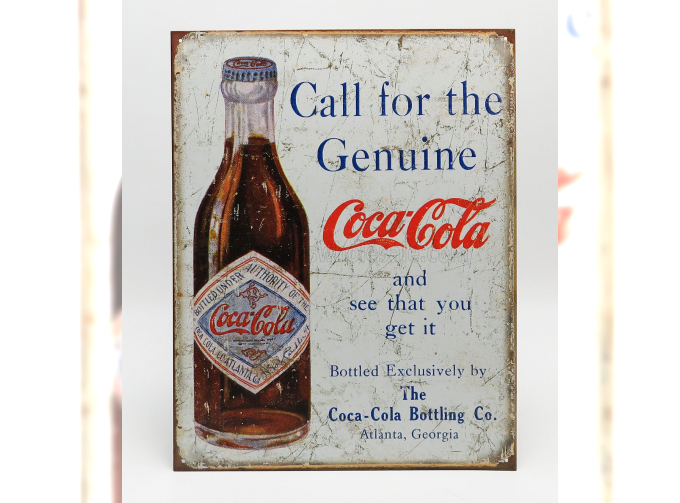 ACCESSORIES Metal Plate - Coca-cola Call For The Genuine, White Brown