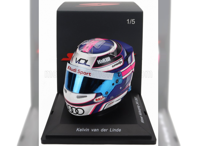 BELL HELMET Casco Helmet Audi R8 Lms Gt3 Team Phoenix N5 Winner 24h Nurburgring (2022) Kelvin Van Der Linde, Blue Red White