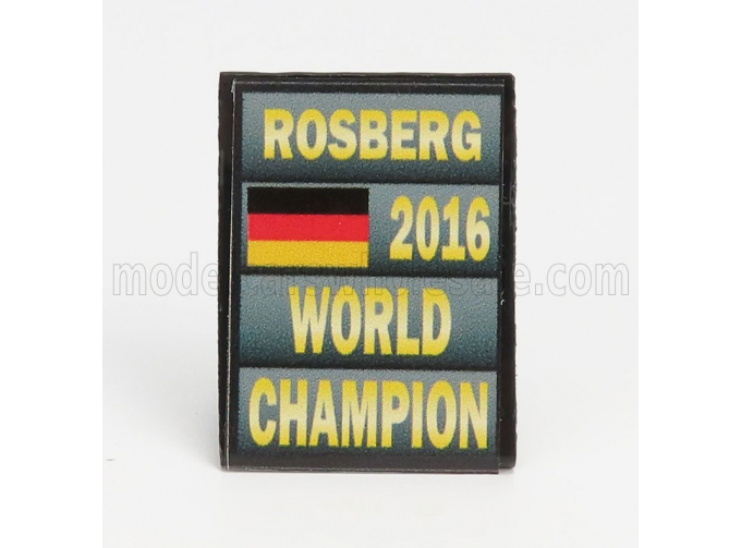 ACCESSORIES F1 World Champion Plate Pit Board - Mercedes Gp W07 Hybrid Amg Petronas N6 Season (2016) Nico Rosberg, Grey Black Yellow