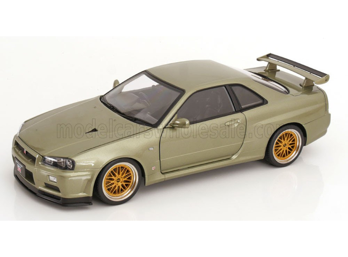 NISSAN Skyline GT-R R34 V-Spec NUR with BBS-rims (2001), light green metallic