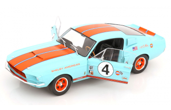 FORD Shelby Mustang Shelby Gt500 Racing №4 Tribute Coupe (1967), Light Blue Orange