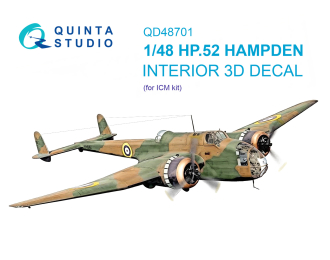 3D Декаль интерьера кабины HP.52 Hampden (ICM)