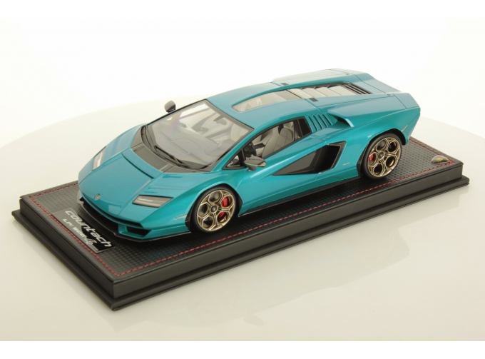 LAMBORGHINI Countach Lpi 800-4 (2021) - Con Vetrina - With Showcase, Blu Uranus - Light Blue