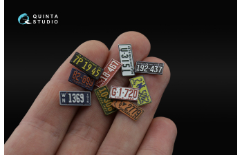 3D Декаль Автомобильные номера США, западные штаты, 1910-1940 (для всех моделей) (на метал. основании)