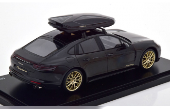 PORSCHE Panamera 10 years Edition with roof box, black-metallic