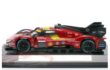 FERRARI 499P 3.0L Turbo V6 #50 Fuoco/Nielsen/Molina 24h Le Mans (2025), red/yellow