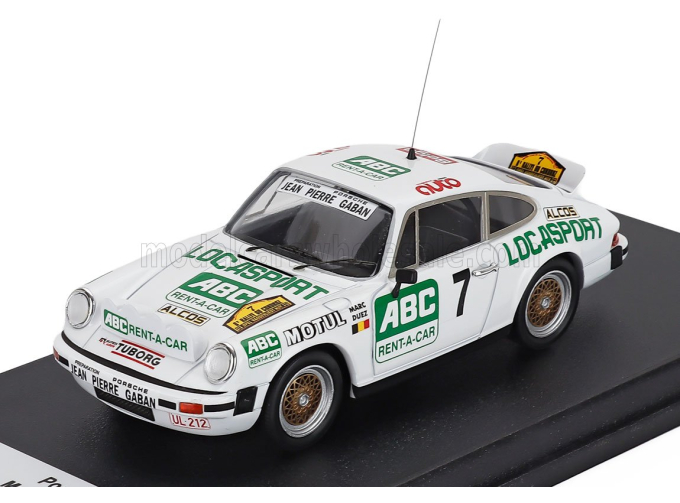 PORSCHE 911 Sc Coupe №7 Winner Rally Condroz (1981) Marc Duez - Willy Lux, White Green