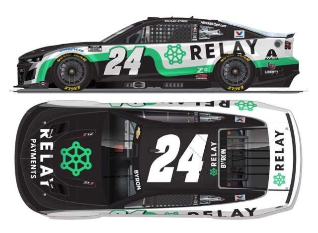 Chevrolet Camaro #24 William Byron *Relay Payments* white/black/green 2025