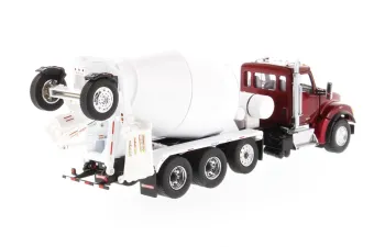 KENWORTH T880 SFFA Tandem w/Lift Axle & McNeilus Bridgemaster Concrete Mixer, Radiant Red