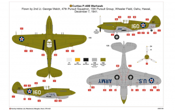 Сборная модель Американский истребитель Curtiss P-40B Warhawk