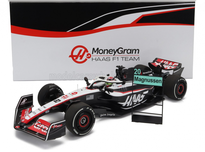 HAAS F1 Fw23 Team Moneygram Haas N20 10th Saudi Arabian Gp With Pit Board (2023) Kevin Magnussen, White Black Red