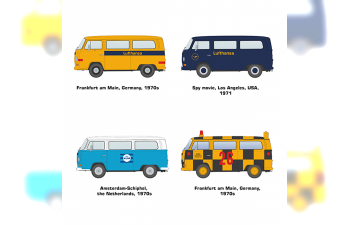 Сборная модель VOLKSWAGEN T2 автобус для аэропорта 1967 года / T2 Model 1967 Airport Bus