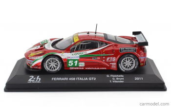 FERRARI 458 Italia Gt2 4.5l V8 Team Af Corse №51 24h Le Mans (2011) Giancarlo Fisichella - Gianmaria Bruni - Toni Vilander, Red