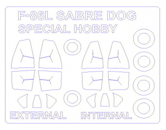 Маски окрасочныеF-86L Sabre Dog (двусторонние маски) + маски на диски и колеса