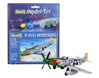Сборная модель Самолет-истребитель P-51 D Mustang,2-ая Мировая Война,США (подарочный набор)