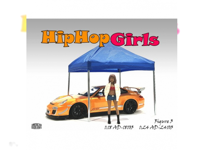 FIGURES GIRL HIP HOP - 3, WHITE RED BLUE