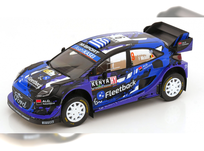 FORD Puma Rally1 Team M-sport Ford Wrt №9 Rally Safari Kenia (2022) Jourdan Serderidis - Frederic Miclotte, Purple Black Blue