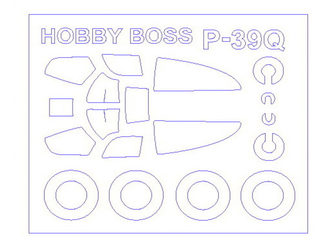 Маска окрасочная для P-39N/Q AIRCOBRA + маски на диски и колеса