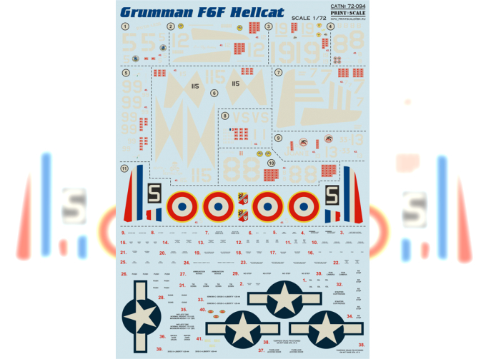 Grumman F6F Hellcat Wet decal