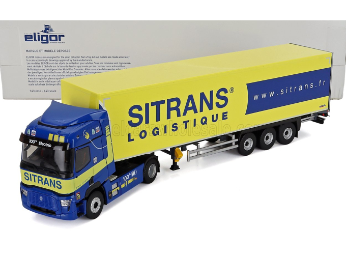 RENAULT T-line E-tech Truck Cassonato Sitrans Transports (2023), Blue Yellow
