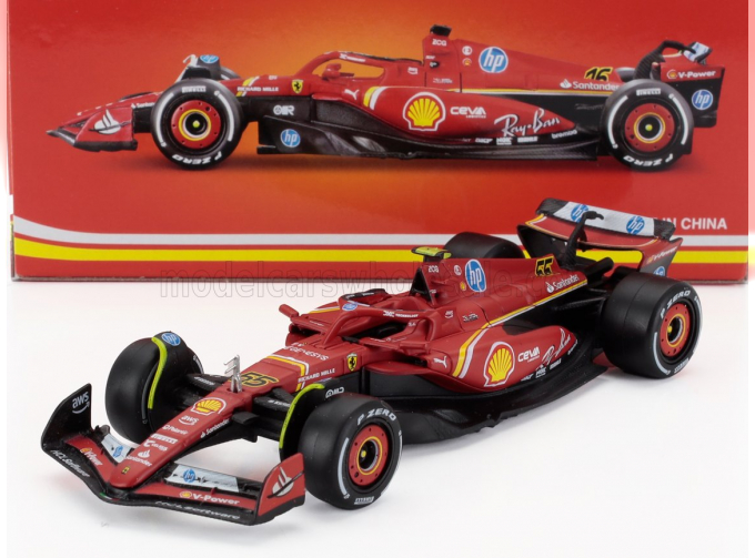 FERRARI F1 Sf-24 Team Scuderia Ferrari №55 4th Italy Monza Gp (2024) Carlos Sainz, Red White Black