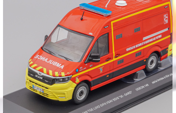 MAN Tge L2h2 Gifa Vsav Sdis 30 Gard Vehicule De Secours Et D'assistance Aux Victimes Sapeurs Pompiers (2020), red / yellow