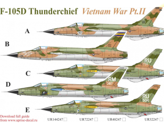 Декаль для F-105D Thunderchief Vietnam War Pt,2 с тех. надписями