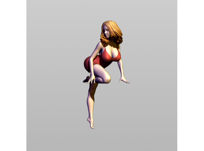 Фигура Девушка на подоконнике, окрашенная